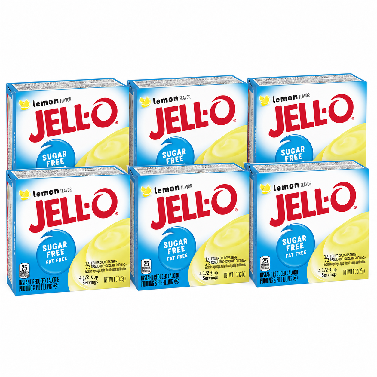 Jell-O Instant Lemon Sugar-Free Fat Free Pudding & Pie Filling Boxes 1 oz Jell-O